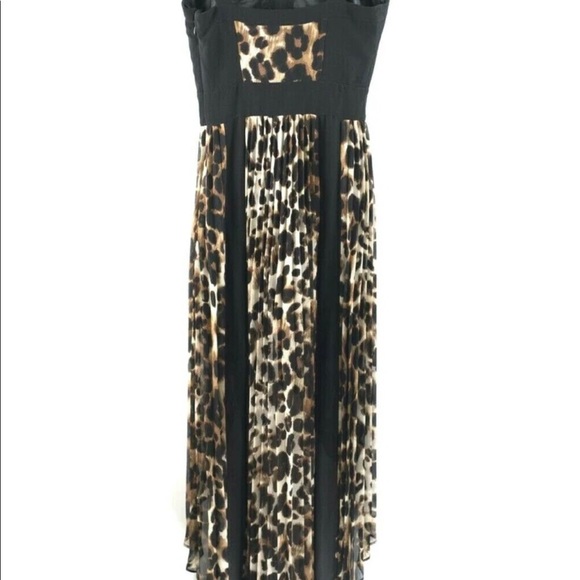 Bebe Pleated Leopard 🐆 print Midi Cheetah Dress - Picture 2 of 7